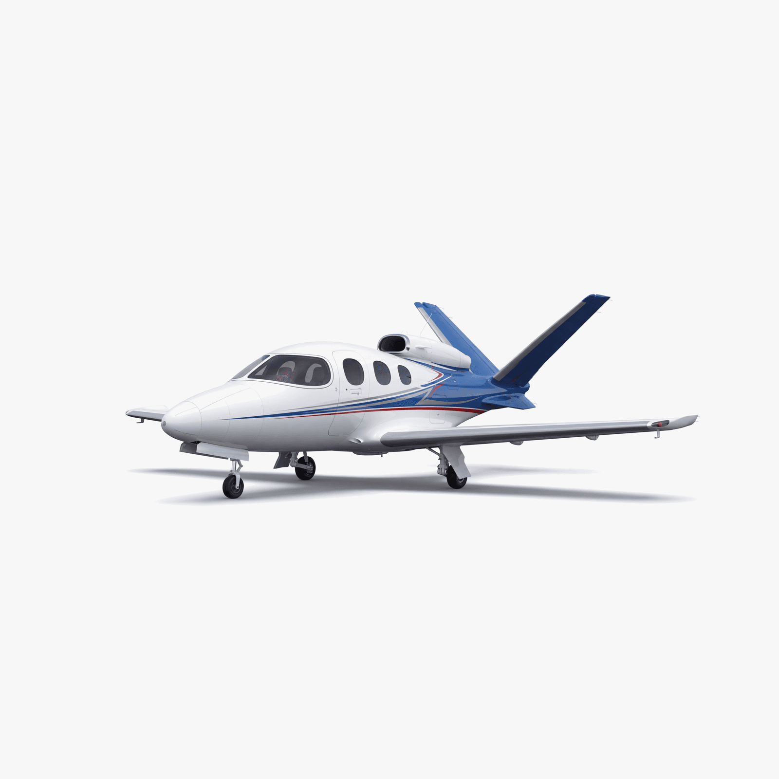 Cirrus Vision Jet 3D side profile showing fuselage, wings and engine placement