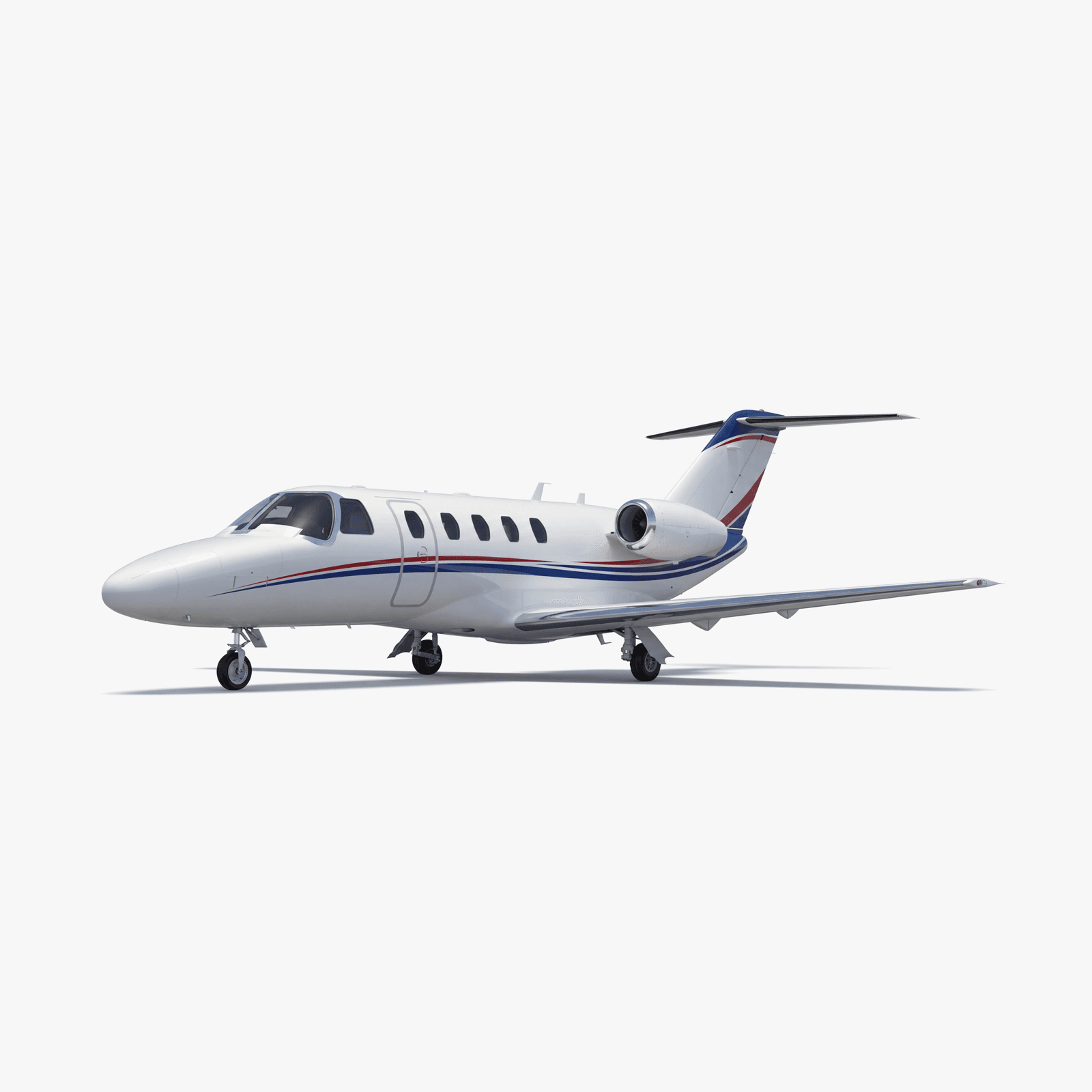 Citation CJ2+ light jet 3D rendering showing compact fuselage and T-tail configuration