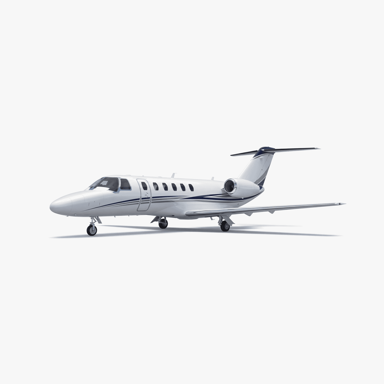 Citation CJ3+ light business jet 3D profile showing swept wing design and twin Williams engines