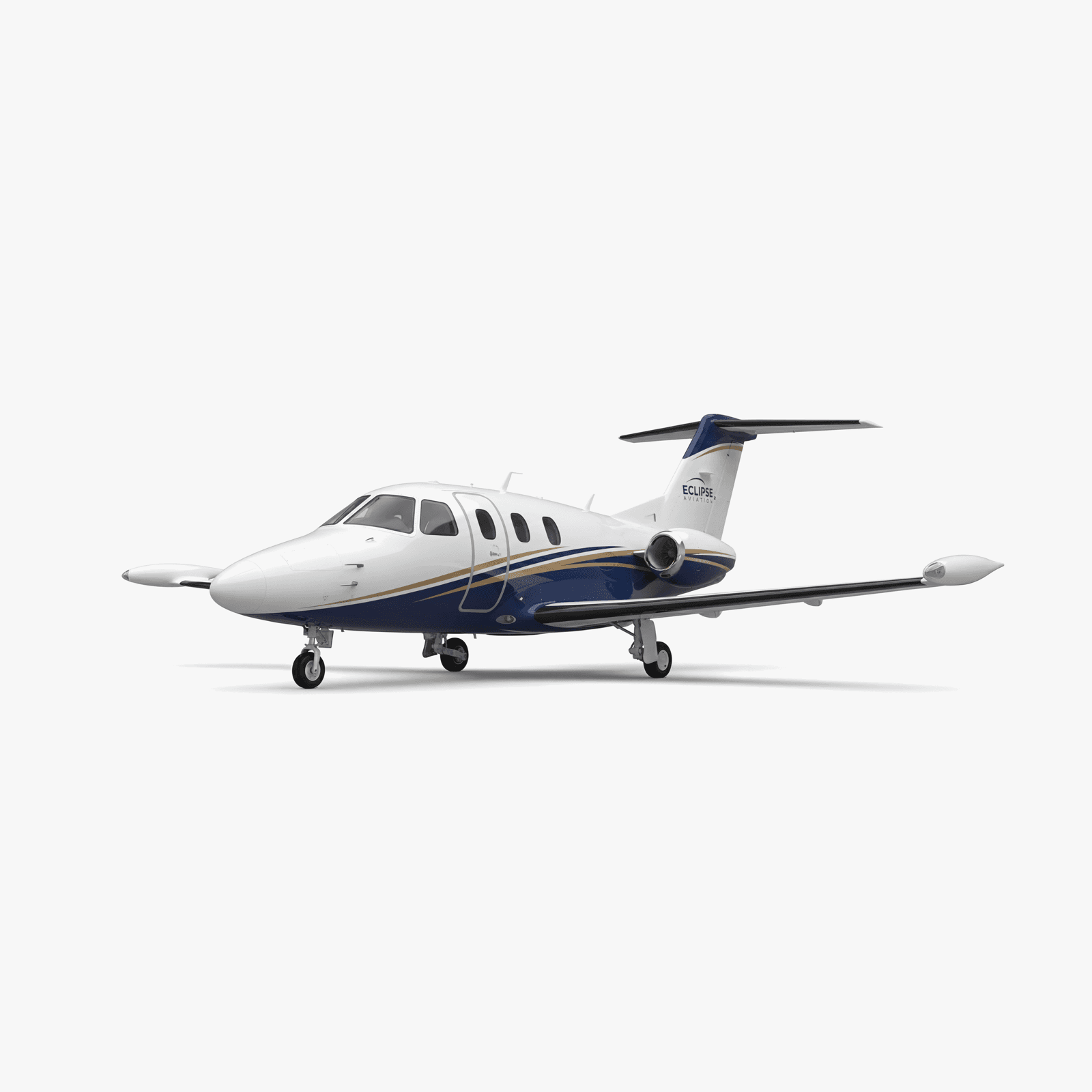Eclipse 500 light jet 3D model view — engine nacelles and tail section visible