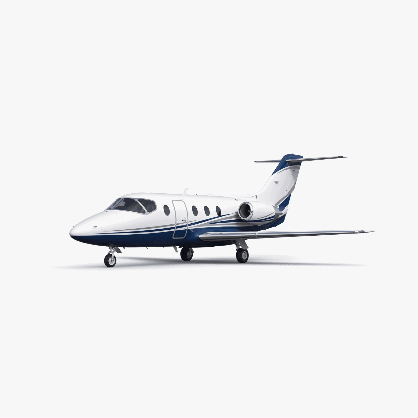Hawker 400XP light business jet 3D profile with distinctive rear-mounted Pratt & Whitney engines